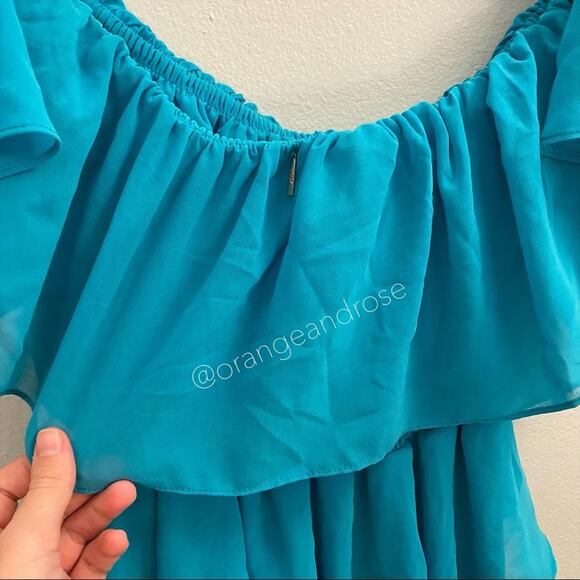 MISA Los Angeles Blue Teal Maxi Dress XS - Picture 9 of 11